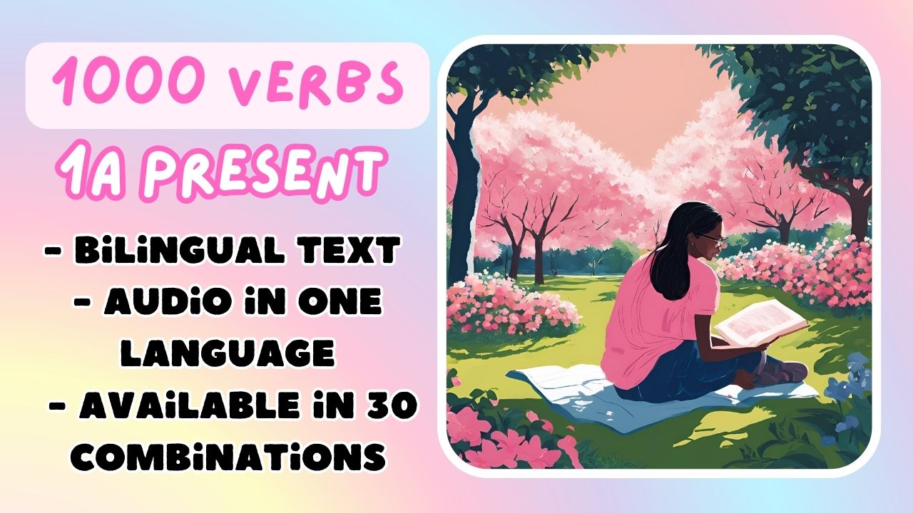 1000 Verbs 1a To Be. Present. MediaBook. Learn languages easily! Bilingual text, audio only in target language