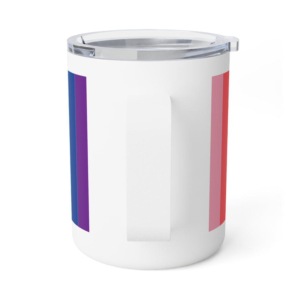 Insulated Coffee Mug "I love to grow" by Polyglot Mona with Rainbow Design