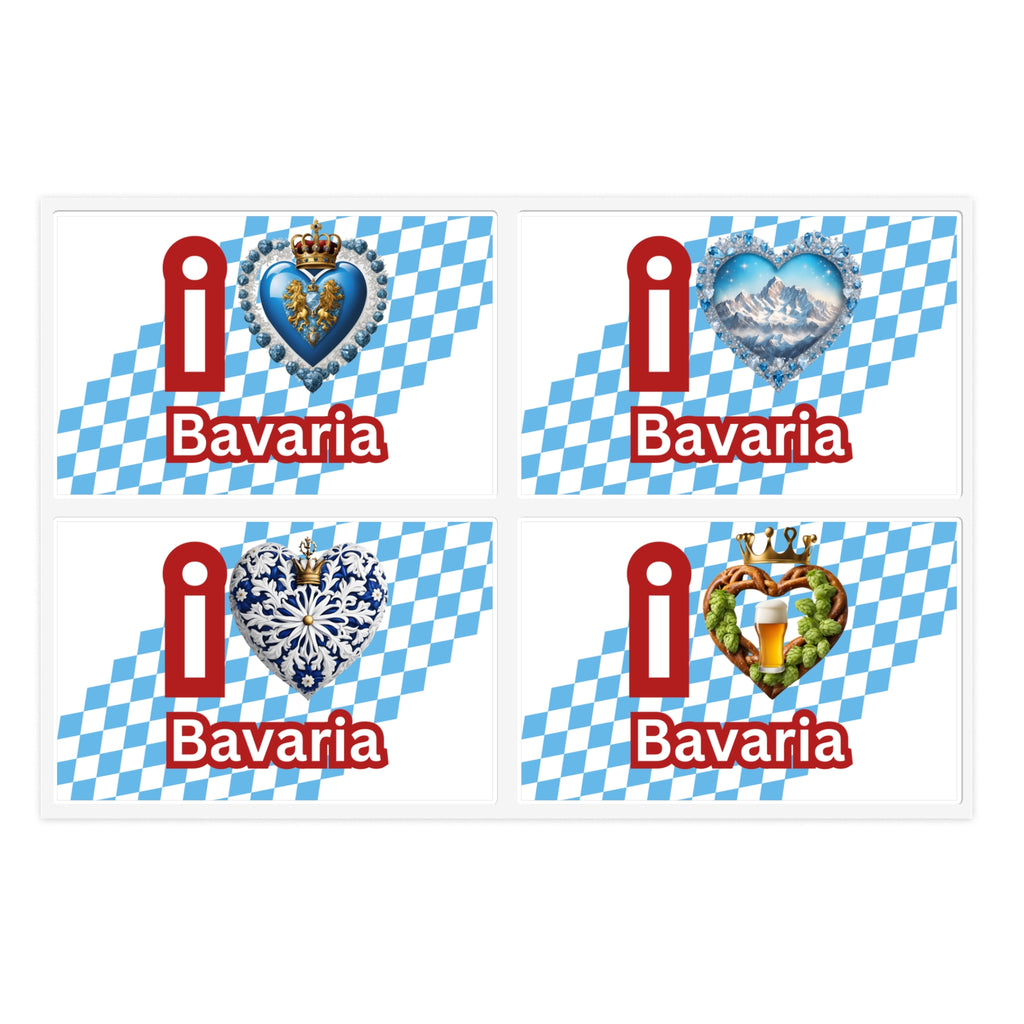 "I love Bavaria" Option 1 by Polyglot Mona Sticker Sheets