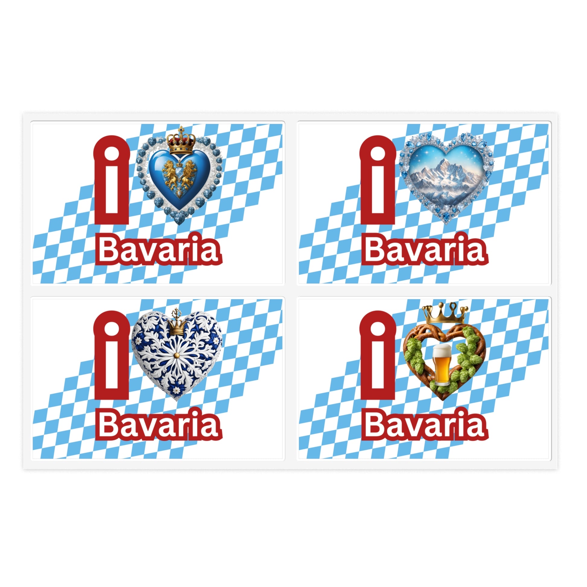 "I love Bavaria" Option 1 by Polyglot Mona Sticker Sheets