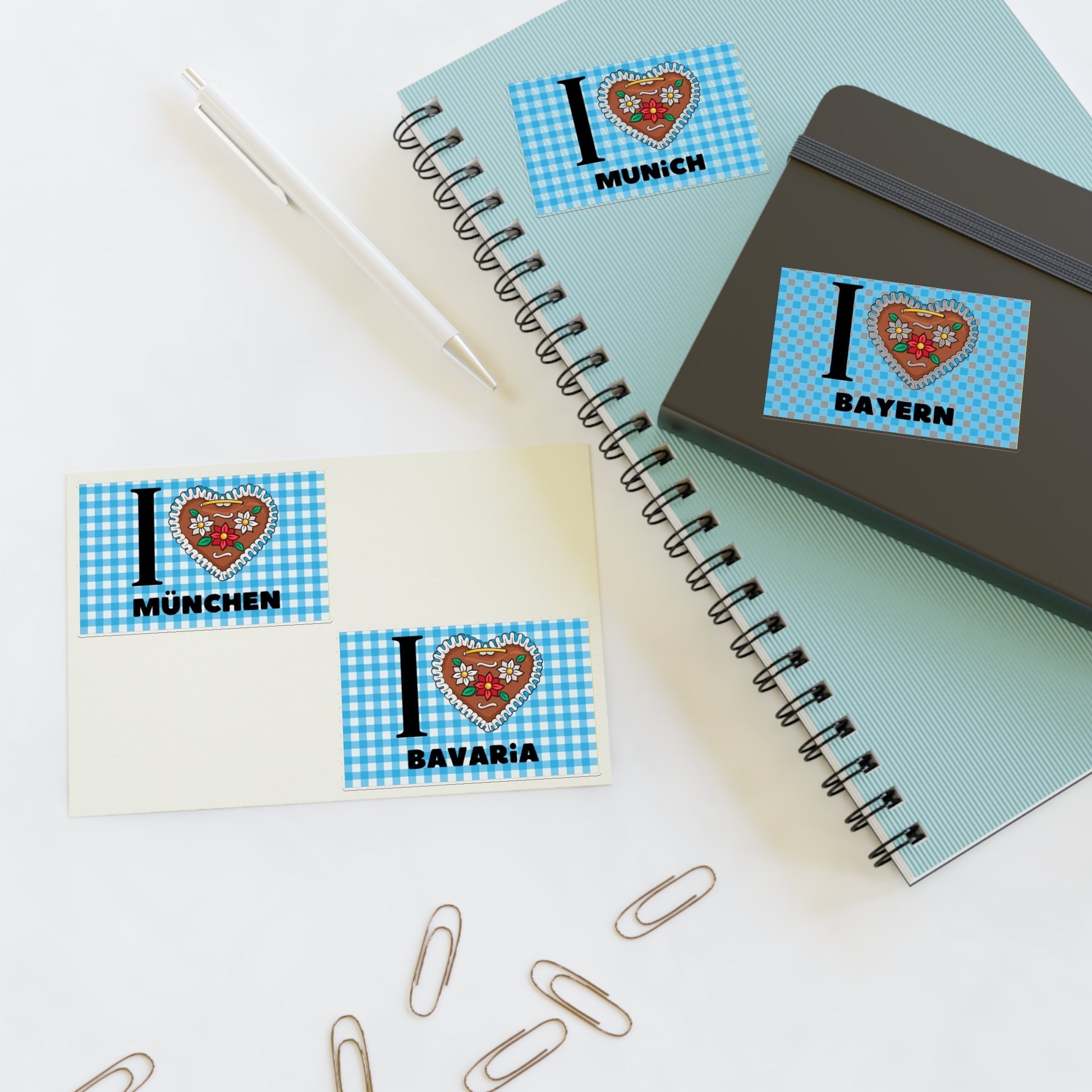 "I love Bavaria and Munich" Option 2 by Polyglot Mona Sticker Sheets