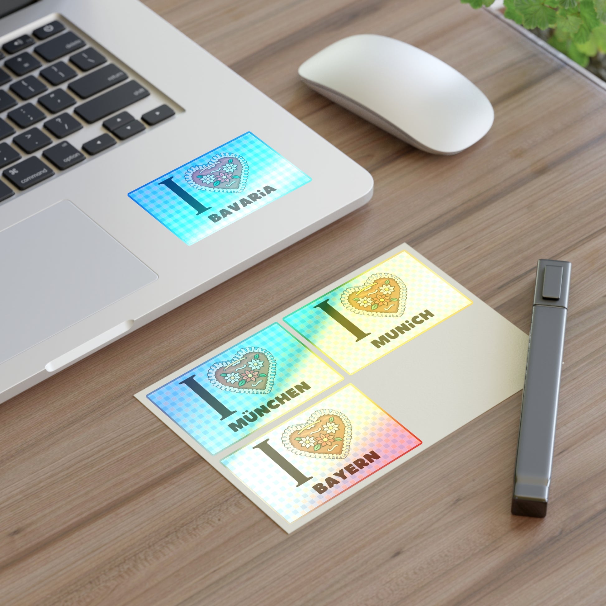 "I love Bavaria and Munich" Option 2 by Polyglot Mona Sticker Sheets