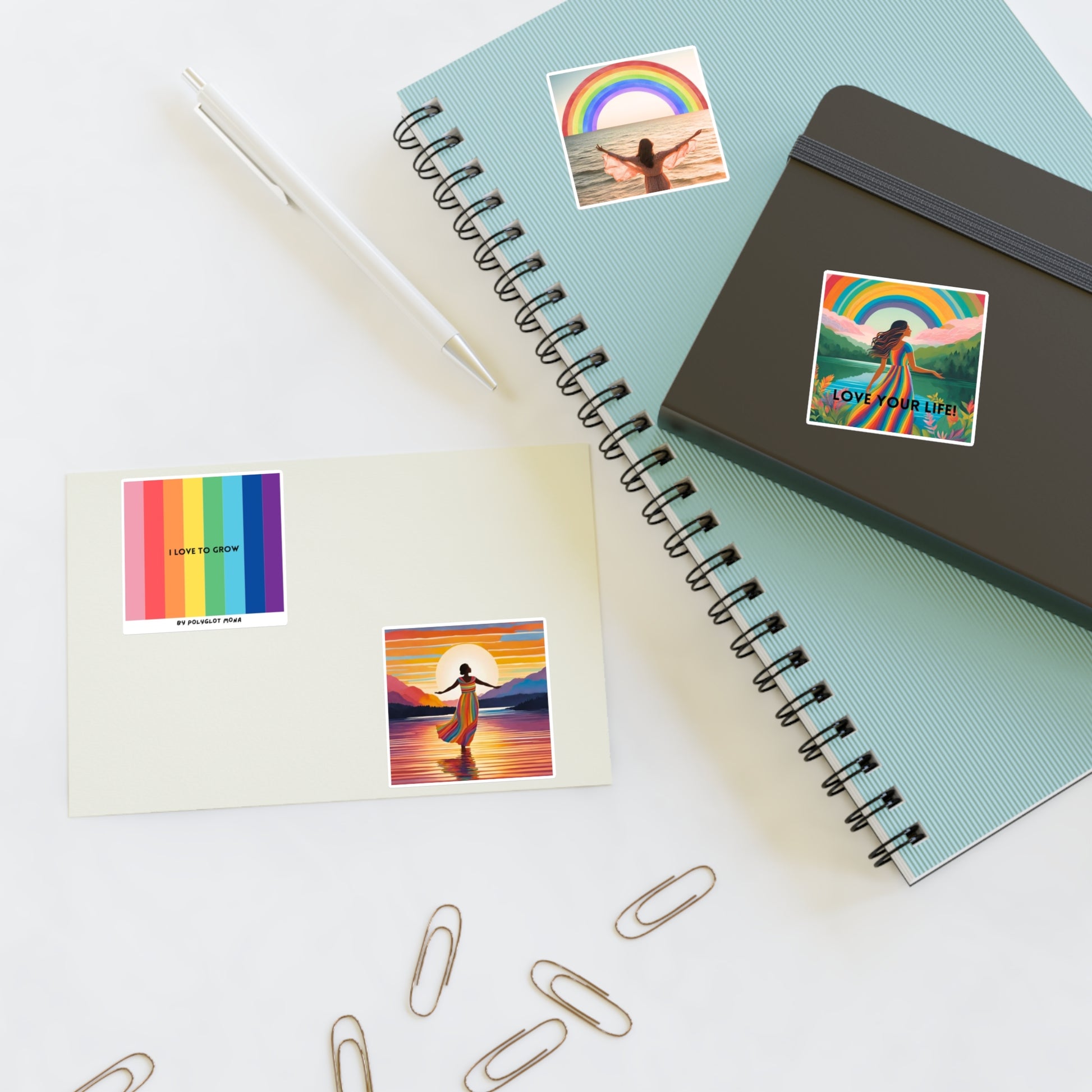 I love to grow! - rainbow edition: Vinyl Sticker Sheet by polyglotmona - 4 beautiful stickers