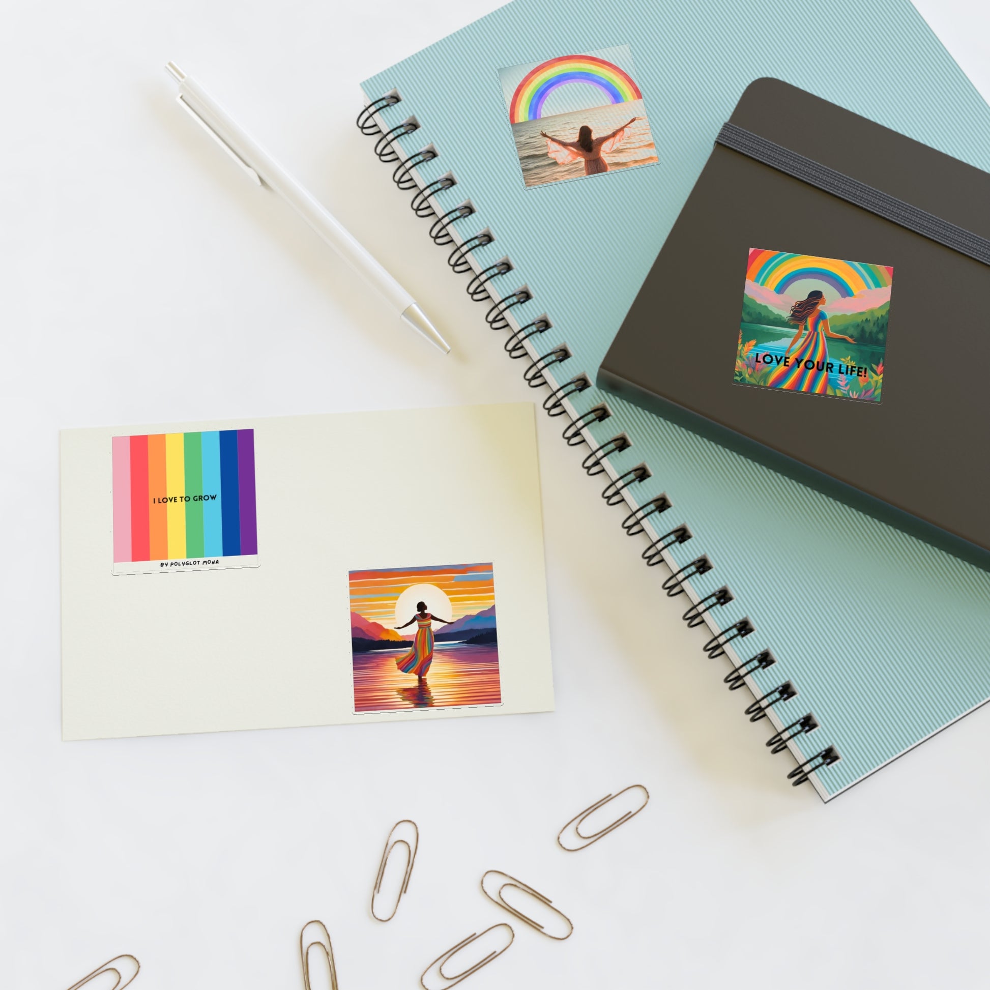 I love to grow! - rainbow edition: Vinyl Sticker Sheet by polyglotmona - 4 beautiful stickers