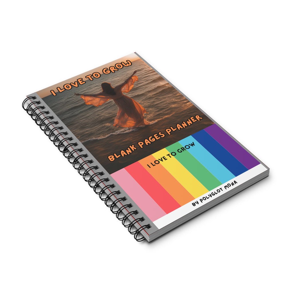 "I Love to Grow" Blank Pages Planner by polyglotmona - Your Daily Planner and Journal for One Quarter