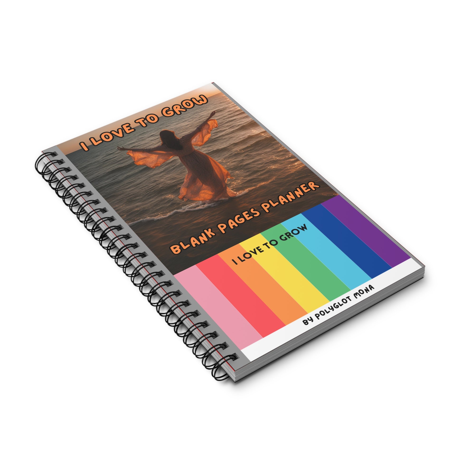 "I Love to Grow" Blank Pages Planner by polyglotmona - Your Daily Planner and Journal for One Quarter