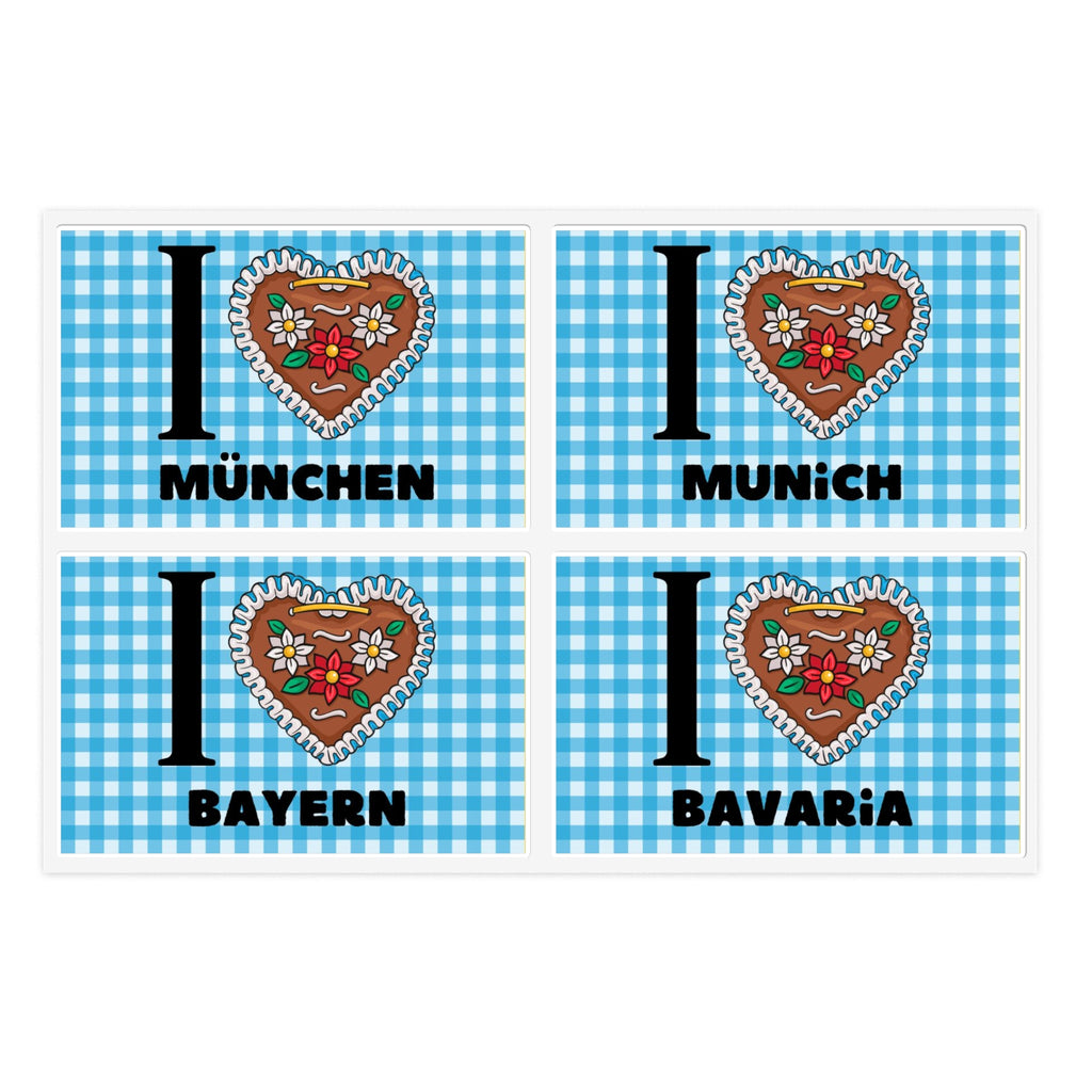"I love Bavaria and Munich" Option 2 by Polyglot Mona Sticker Sheets