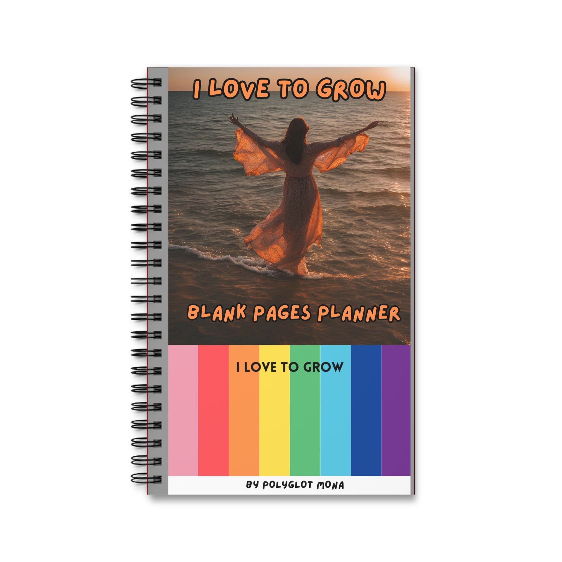 "I Love to Grow" Blank Pages Planner by polyglotmona - Your Daily Planner and Journal for One Quarter