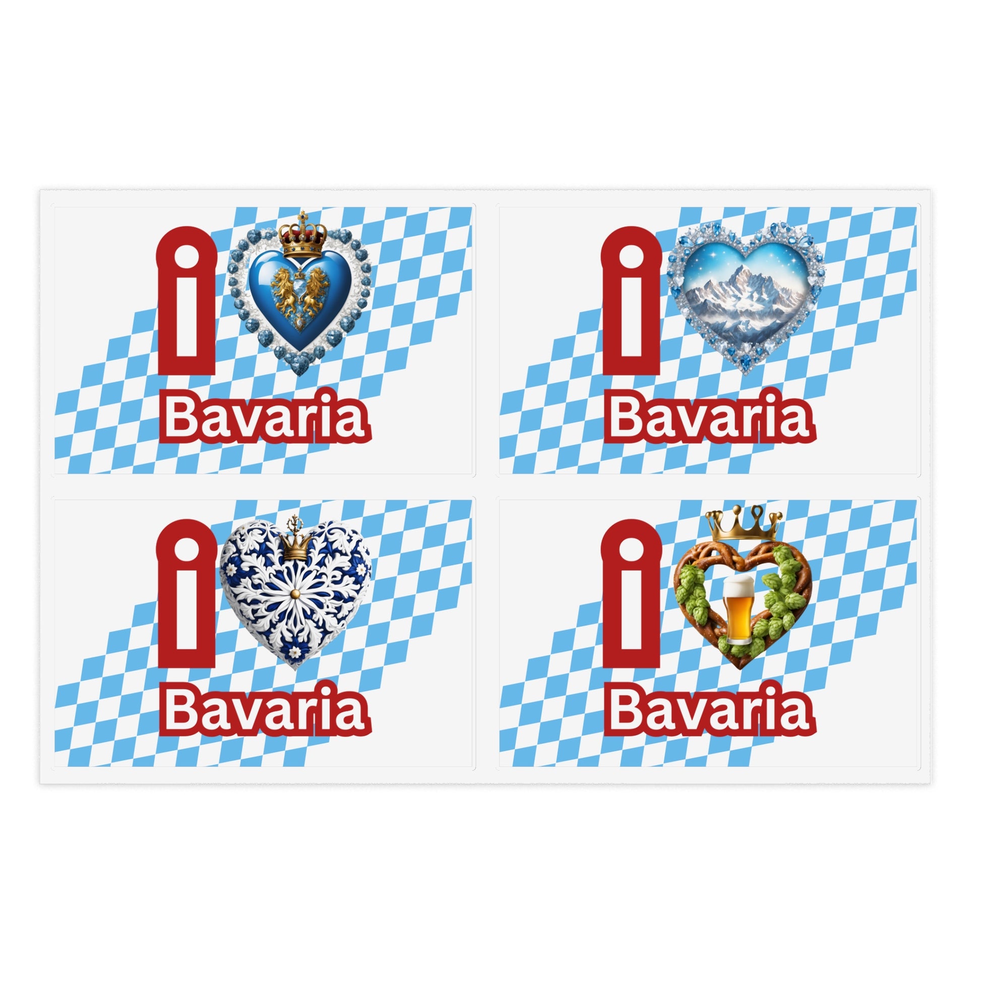 "I love Bavaria" Option 1 by Polyglot Mona Sticker Sheets