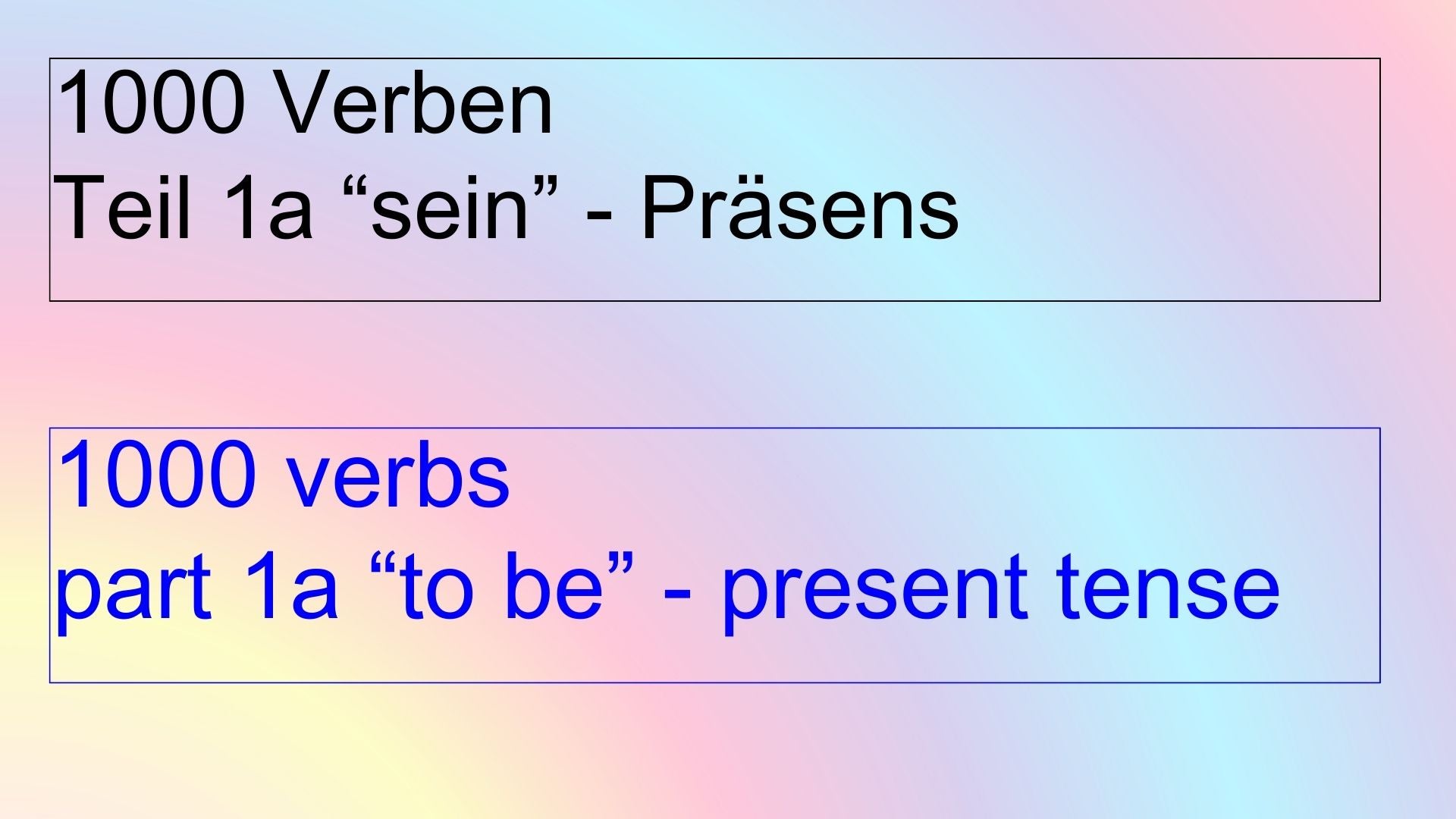 1000 Verbs 1a To Be. Present. MediaBook. Learn languages easily! Bilingual text, audio only in target language